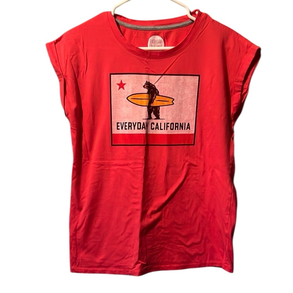 Everyday California El Classico Tee Shirt Pink Bear Surf Women’s Size Large